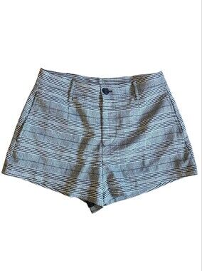 Plaid Tailored Shorts - Gray, Black & White